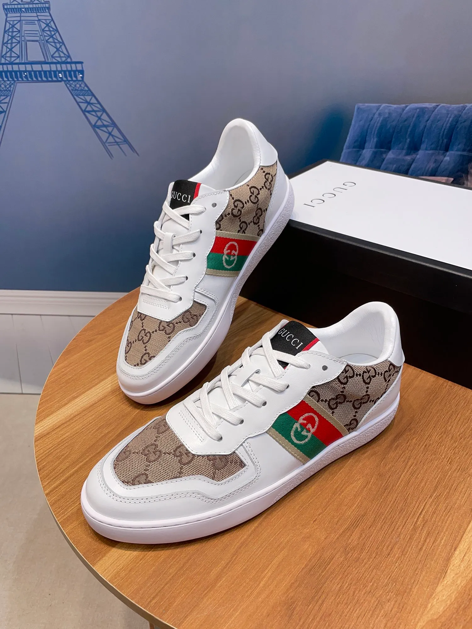 Factory price: 400💰New model is here again! [Gucci Sports Men's Shoes] Gucci fashionable casual men's shoes🇨🇳Original 1:1 mold opening, new model debuts first💯Not high-profile but avant-garde, simple, low-key and fashionable, super versatile style🌿Made of original cowhide with cloth➕Sheepskin lining🎋The version is comfortable on the feet, first-class workmanship🍍Size 38-44
